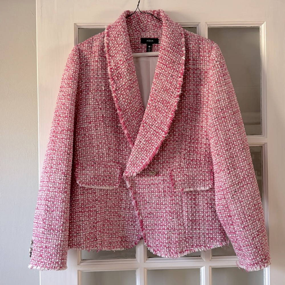 Blazer tweed frayed by aqua
